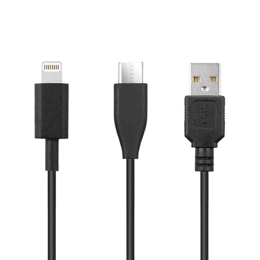 Lightning, USB-C, and USB-A cable connectors