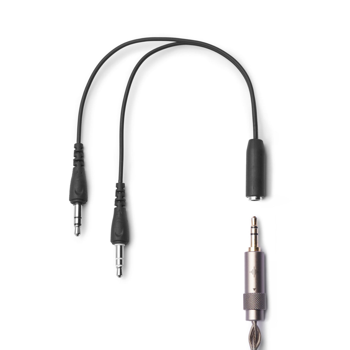 带有两个插头和一个母接头的 3.5mm 音频分线器
