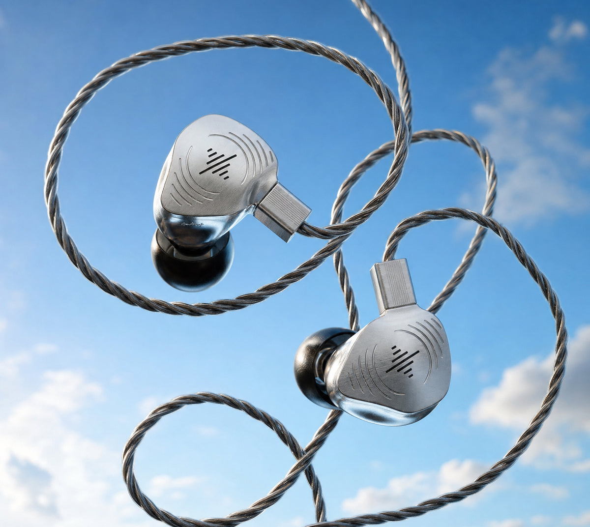 Wave Pro 2 in-ear monitors against a blue sky